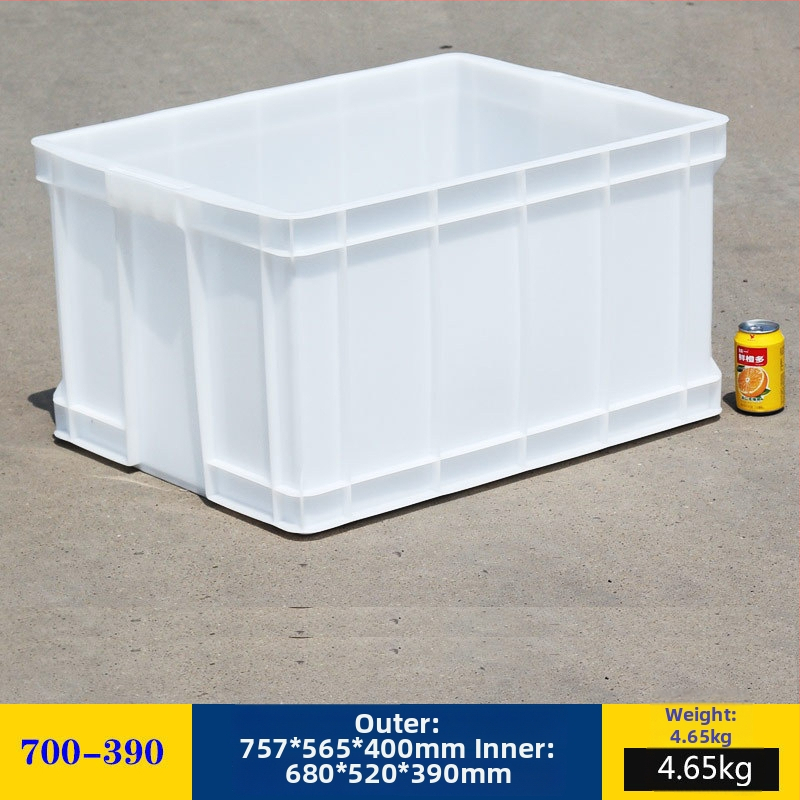 Plastična kutija za skladištenje s poklopcem, model White turnover box; kapacitet 1000 l ili više; ručna prijenos; moguć tisak logotipa; bez montaže