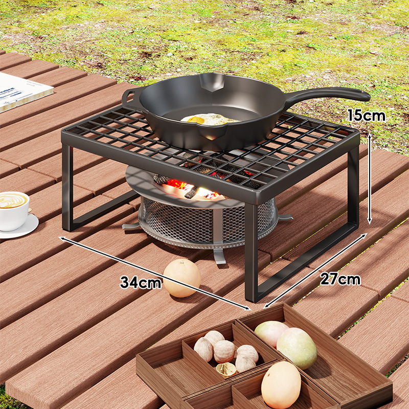 Εξωτερική βάση φούρνου για κάμπινγκ — φορητή σχάρα με επεκτεινόμενη μεταλλική σχάρα για κατσαρόλες (Μάρκα: Mugg, Υλικό: Σίδηρος τέχνης, Σχήμα: Ορθογώνιο, Λειτουργία: Πολλαπλών χρήσεων, Κατηγορία: Ψησταριά, δίχτυ)