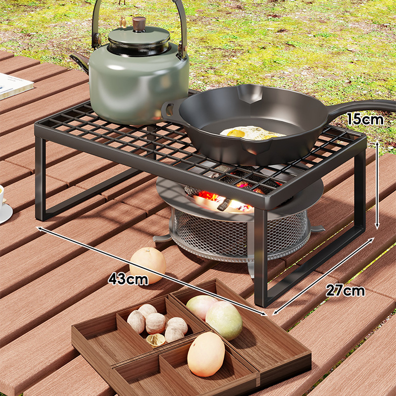 Εξωτερική βάση φούρνου για κάμπινγκ — φορητή σχάρα με επεκτεινόμενη μεταλλική σχάρα για κατσαρόλες (Μάρκα: Mugg, Υλικό: Σίδηρος τέχνης, Σχήμα: Ορθογώνιο, Λειτουργία: Πολλαπλών χρήσεων, Κατηγορία: Ψησταριά, δίχτυ)