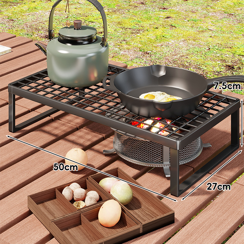 Εξωτερική βάση φούρνου για κάμπινγκ — φορητή σχάρα με επεκτεινόμενη μεταλλική σχάρα για κατσαρόλες (Μάρκα: Mugg, Υλικό: Σίδηρος τέχνης, Σχήμα: Ορθογώνιο, Λειτουργία: Πολλαπλών χρήσεων, Κατηγορία: Ψησταριά, δίχτυ)