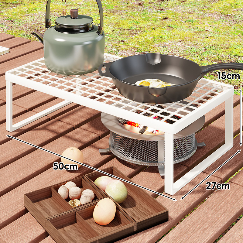 Εξωτερική βάση φούρνου για κάμπινγκ — φορητή σχάρα με επεκτεινόμενη μεταλλική σχάρα για κατσαρόλες (Μάρκα: Mugg, Υλικό: Σίδηρος τέχνης, Σχήμα: Ορθογώνιο, Λειτουργία: Πολλαπλών χρήσεων, Κατηγορία: Ψησταριά, δίχτυ)