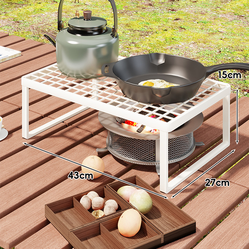 Εξωτερική βάση φούρνου για κάμπινγκ — φορητή σχάρα με επεκτεινόμενη μεταλλική σχάρα για κατσαρόλες (Μάρκα: Mugg, Υλικό: Σίδηρος τέχνης, Σχήμα: Ορθογώνιο, Λειτουργία: Πολλαπλών χρήσεων, Κατηγορία: Ψησταριά, δίχτυ)