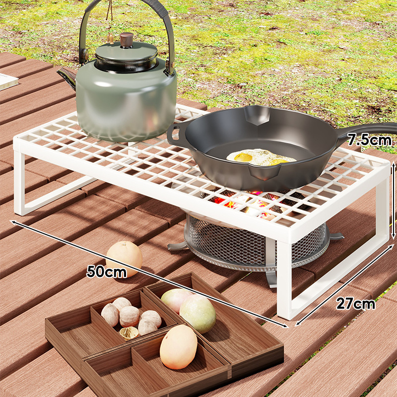 Εξωτερική βάση φούρνου για κάμπινγκ — φορητή σχάρα με επεκτεινόμενη μεταλλική σχάρα για κατσαρόλες (Μάρκα: Mugg, Υλικό: Σίδηρος τέχνης, Σχήμα: Ορθογώνιο, Λειτουργία: Πολλαπλών χρήσεων, Κατηγορία: Ψησταριά, δίχτυ)