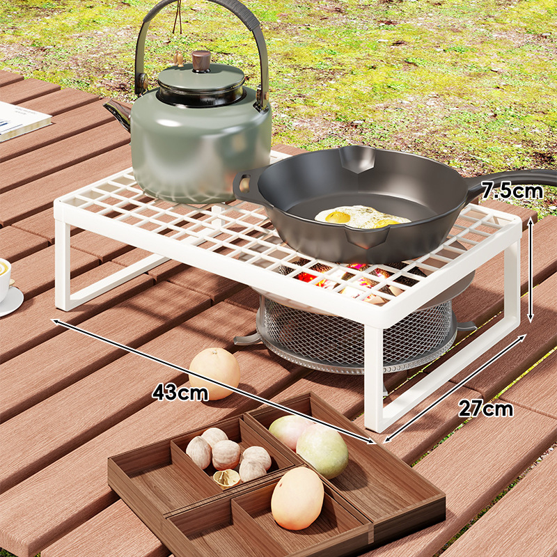 Εξωτερική βάση φούρνου για κάμπινγκ — φορητή σχάρα με επεκτεινόμενη μεταλλική σχάρα για κατσαρόλες (Μάρκα: Mugg, Υλικό: Σίδηρος τέχνης, Σχήμα: Ορθογώνιο, Λειτουργία: Πολλαπλών χρήσεων, Κατηγορία: Ψησταριά, δίχτυ)