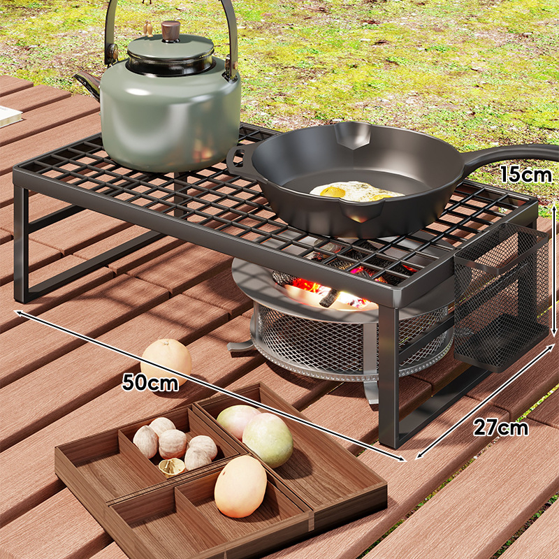 Εξωτερική βάση φούρνου για κάμπινγκ — φορητή σχάρα με επεκτεινόμενη μεταλλική σχάρα για κατσαρόλες (Μάρκα: Mugg, Υλικό: Σίδηρος τέχνης, Σχήμα: Ορθογώνιο, Λειτουργία: Πολλαπλών χρήσεων, Κατηγορία: Ψησταριά, δίχτυ)