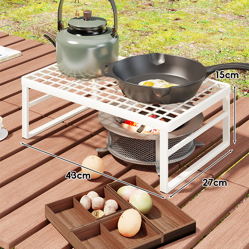 Εξωτερική βάση φούρνου για κάμπινγκ — φορητή σχάρα με επεκτεινόμενη μεταλλική σχάρα για κατσαρόλες (Μάρκα: Mugg, Υλικό: Σίδηρος τέχνης, Σχήμα: Ορθογώνιο, Λειτουργία: Πολλαπλών χρήσεων, Κατηγορία: Ψησταριά, δίχτυ)