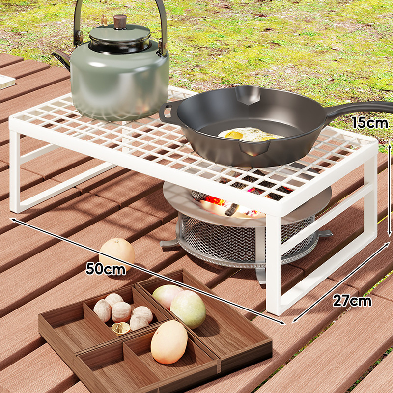 Εξωτερική βάση φούρνου για κάμπινγκ — φορητή σχάρα με επεκτεινόμενη μεταλλική σχάρα για κατσαρόλες (Μάρκα: Mugg, Υλικό: Σίδηρος τέχνης, Σχήμα: Ορθογώνιο, Λειτουργία: Πολλαπλών χρήσεων, Κατηγορία: Ψησταριά, δίχτυ)