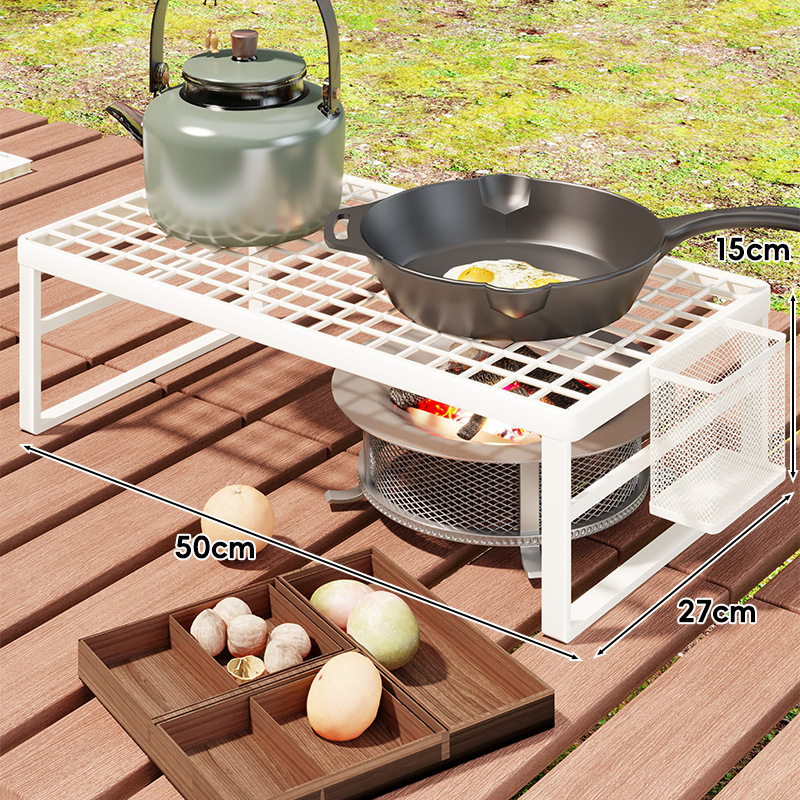 Εξωτερική βάση φούρνου για κάμπινγκ — φορητή σχάρα με επεκτεινόμενη μεταλλική σχάρα για κατσαρόλες (Μάρκα: Mugg, Υλικό: Σίδηρος τέχνης, Σχήμα: Ορθογώνιο, Λειτουργία: Πολλαπλών χρήσεων, Κατηγορία: Ψησταριά, δίχτυ)