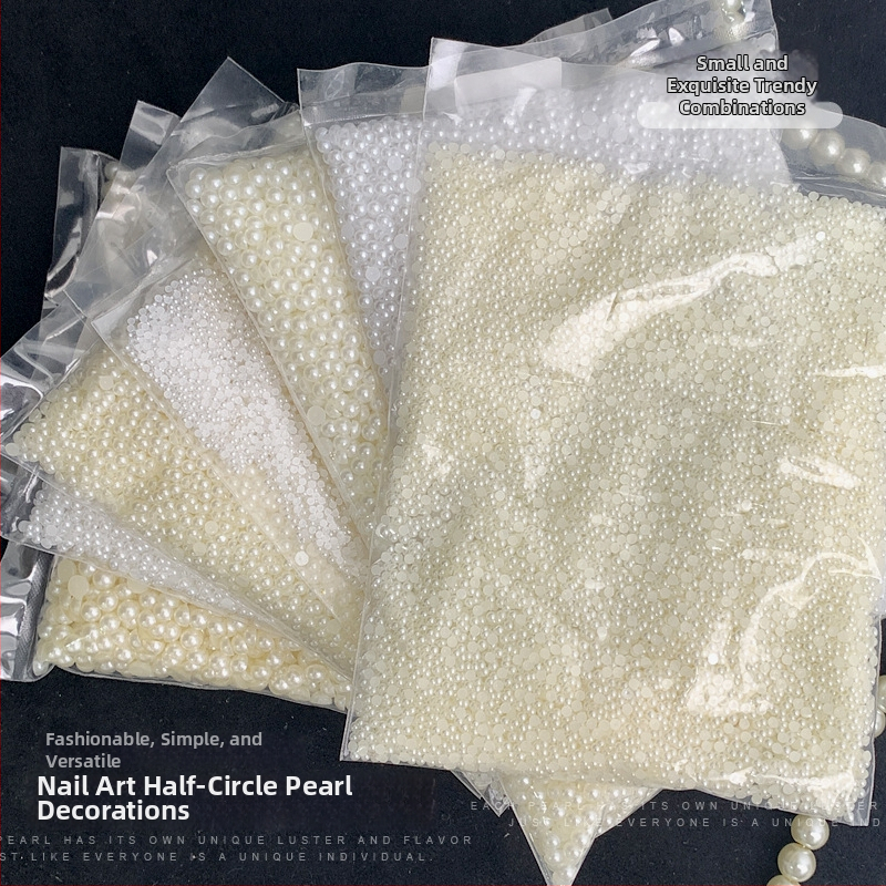 Rose forest set perli za nokte — polukružne ravne perle, Materijali: plast, perla, smola, Uzorak: cvijeće, ljubav, kap vode