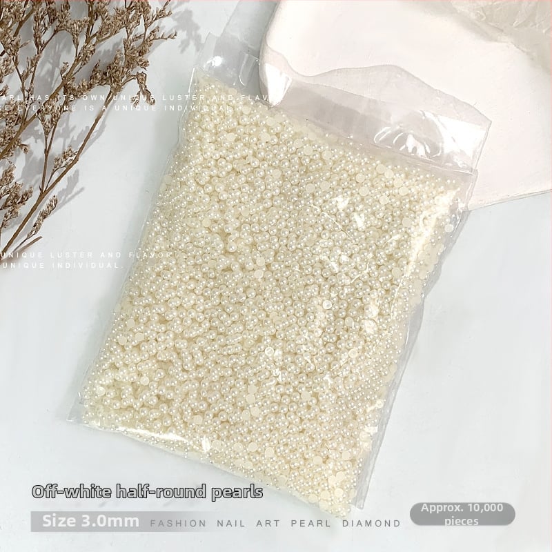 Rose forest set perli za nokte — polukružne ravne perle, Materijali: plast, perla, smola, Uzorak: cvijeće, ljubav, kap vode