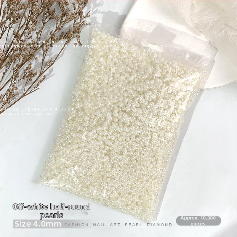 Rose forest set perli za nokte — polukružne ravne perle, Materijali: plast, perla, smola, Uzorak: cvijeće, ljubav, kap vode