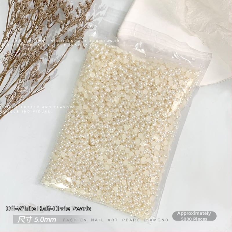 Rose forest set perli za nokte — polukružne ravne perle, Materijali: plast, perla, smola, Uzorak: cvijeće, ljubav, kap vode