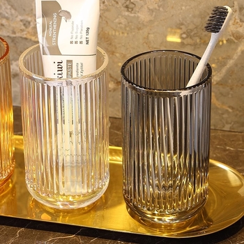 Стъклен комплект чаши за четки за зъби с лого – Huazhu, за дома и хотелска употреба, лукс в лек стил