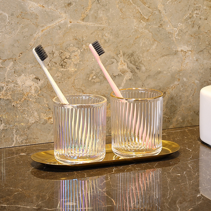 Стъклен комплект чаши за четки за зъби с лого – Huazhu, за дома и хотелска употреба, лукс в лек стил