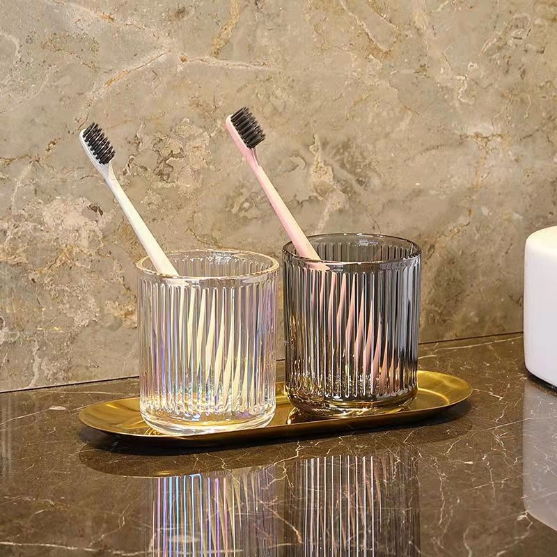 Стъклен комплект чаши за четки за зъби с лого – Huazhu, за дома и хотелска употреба, лукс в лек стил
