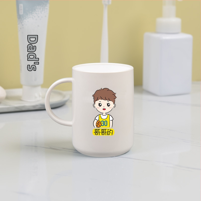 Sada pohárov na zubnú kefku a ústnu vodu pre rodičov a dieťa, rodinný set pre 3–5 členov, plast