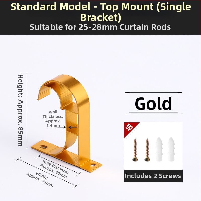 Držač za zavjese, aluminijska legura, rimski štapić, zidni, dvostruki štapić