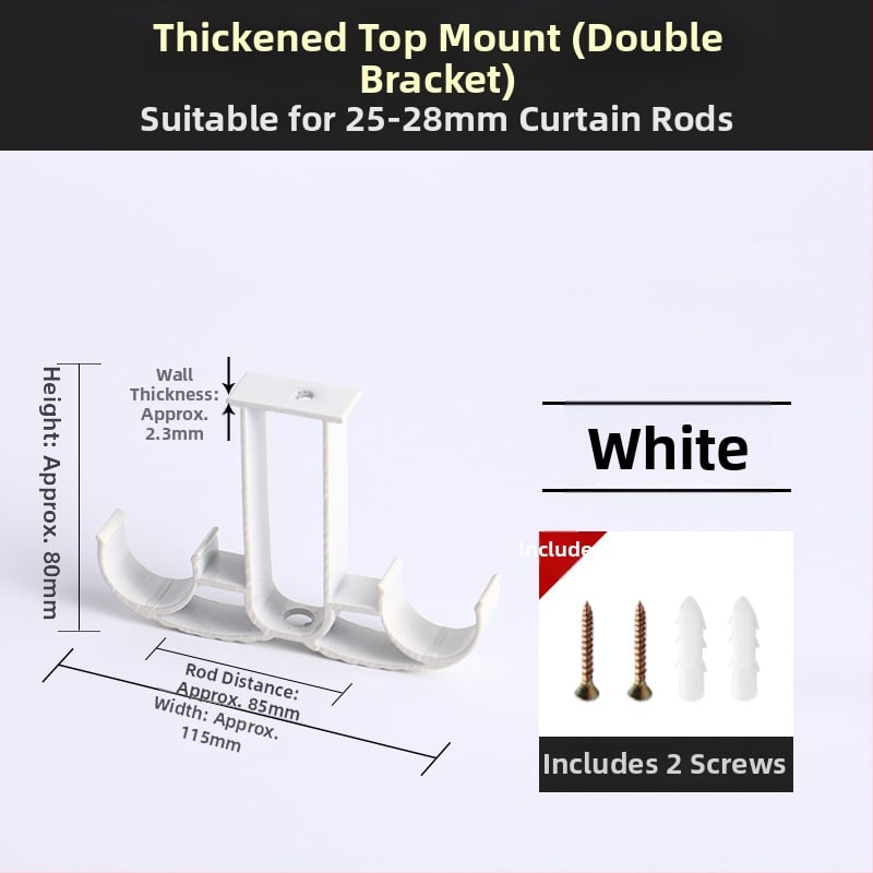 Držač za zavjese, aluminijska legura, rimski štapić, zidni, dvostruki štapić