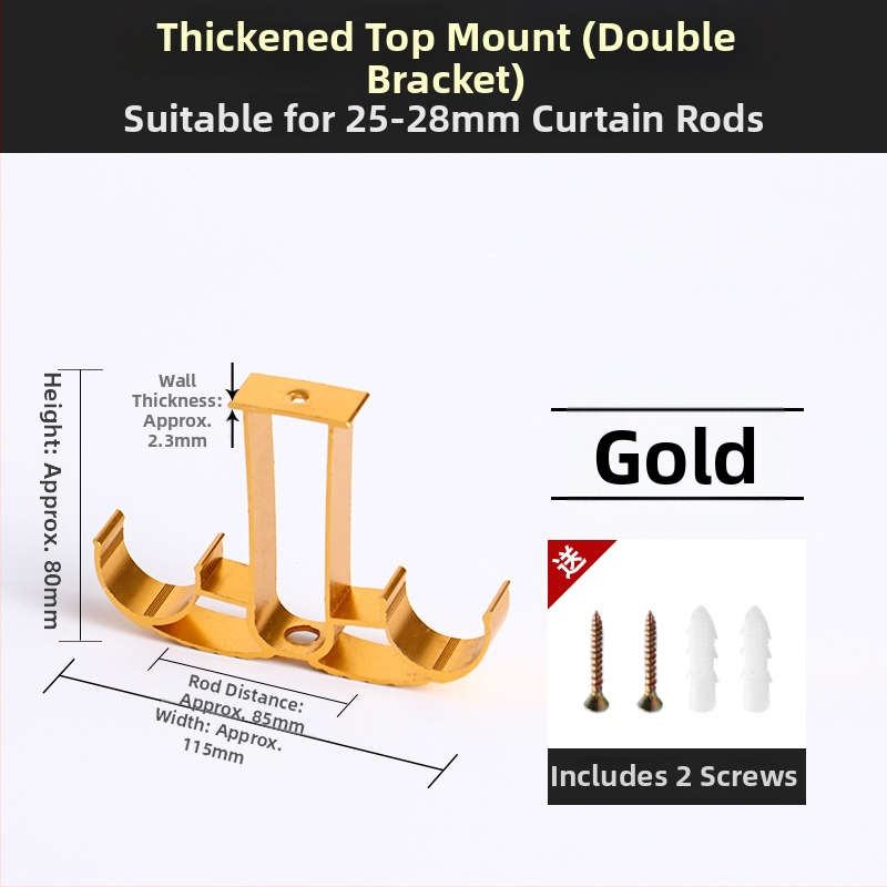 Držač za zavjese, aluminijska legura, rimski štapić, zidni, dvostruki štapić