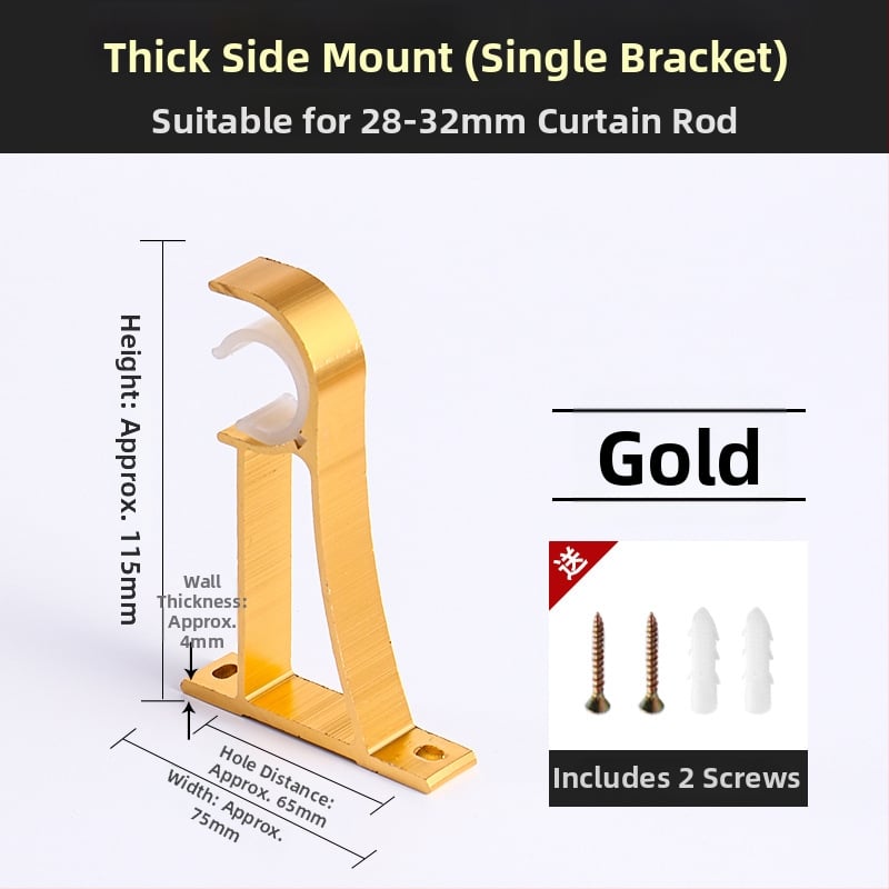 Držač za zavjese, aluminijska legura, rimski štapić, zidni, dvostruki štapić