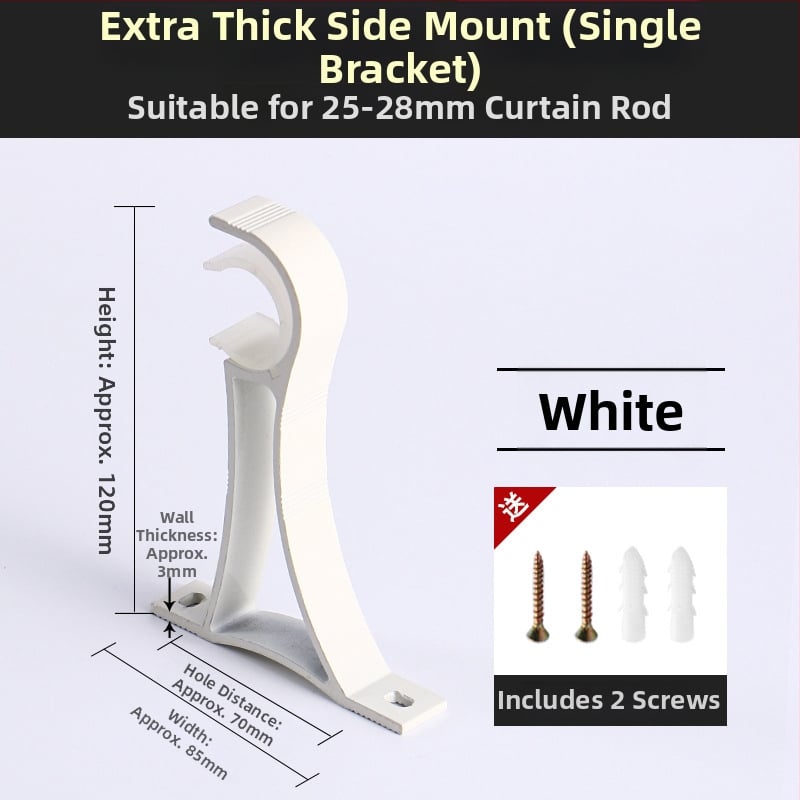 Držač za zavjese, aluminijska legura, rimski štapić, zidni, dvostruki štapić