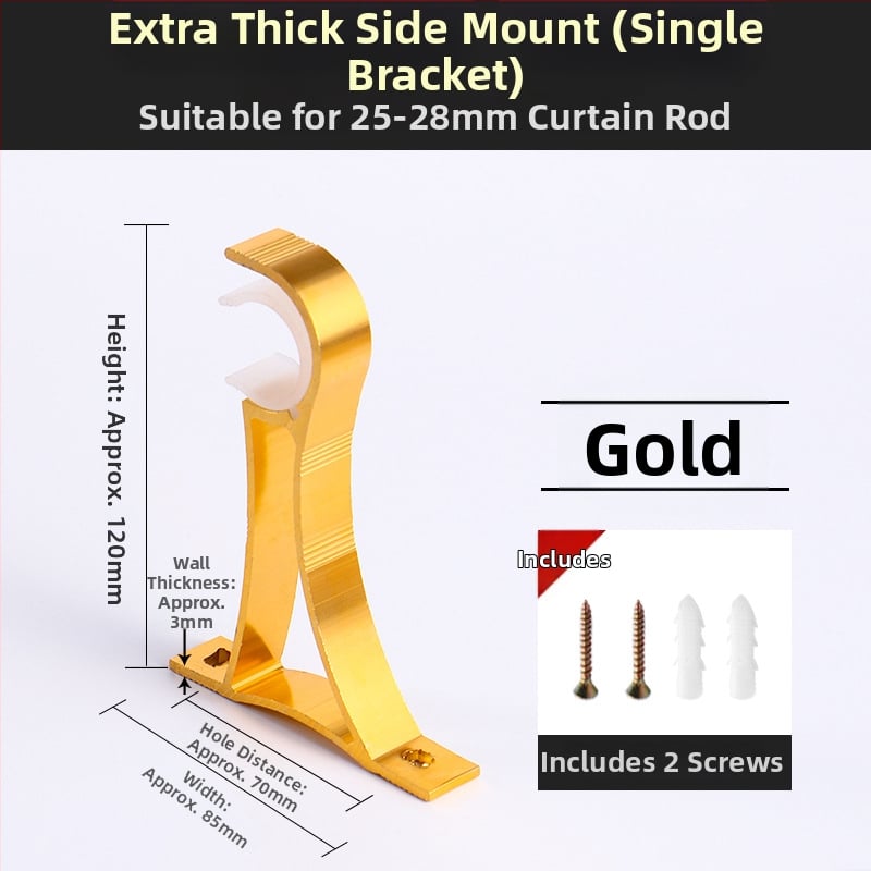 Držač za zavjese, aluminijska legura, rimski štapić, zidni, dvostruki štapić