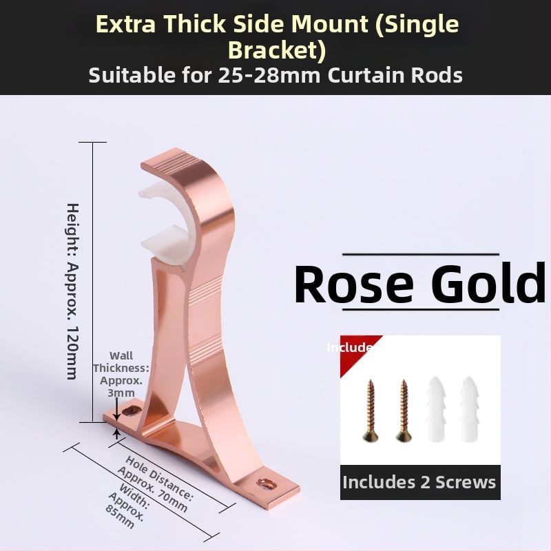 Držač za zavjese, aluminijska legura, rimski štapić, zidni, dvostruki štapić