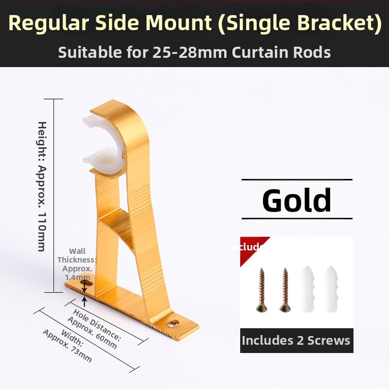 Držač za zavjese, aluminijska legura, rimski štapić, zidni, dvostruki štapić