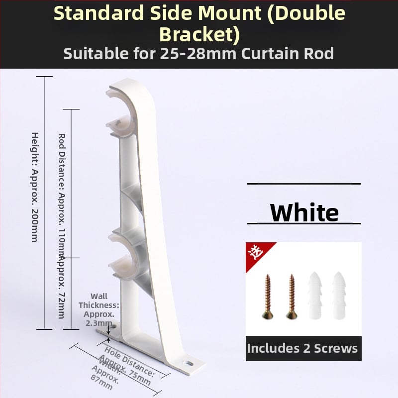 Držač za zavjese, aluminijska legura, rimski štapić, zidni, dvostruki štapić