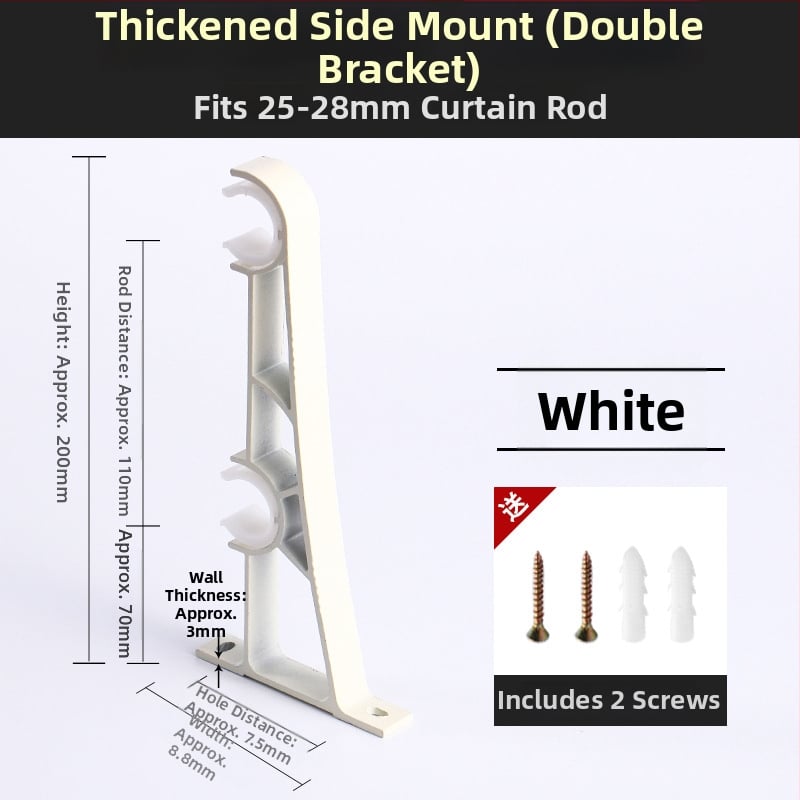 Držač za zavjese, aluminijska legura, rimski štapić, zidni, dvostruki štapić