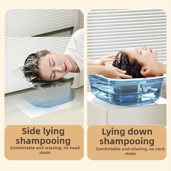Domáci plastový šampónový bazén na umývanie vlasov v ležiacej polohe — pre seniorov, tehotné a pacientov v starostlivosti v posteli (Materiál: Plast; Značka: Iné; Špecifikácia: 1)