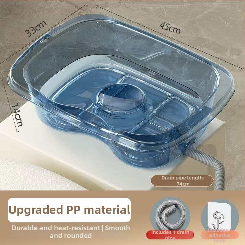 Domáci plastový šampónový bazén na umývanie vlasov v ležiacej polohe — pre seniorov, tehotné a pacientov v starostlivosti v posteli (Materiál: Plast; Značka: Iné; Špecifikácia: 1)