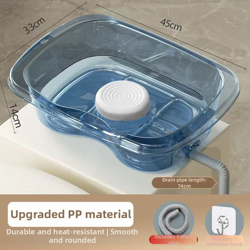 Domáci plastový šampónový bazén na umývanie vlasov v ležiacej polohe — pre seniorov, tehotné a pacientov v starostlivosti v posteli (Materiál: Plast; Značka: Iné; Špecifikácia: 1)