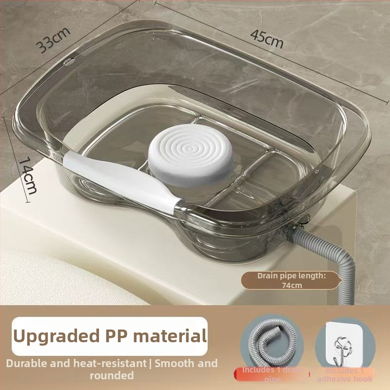 Domáci plastový šampónový bazén na umývanie vlasov v ležiacej polohe — pre seniorov, tehotné a pacientov v starostlivosti v posteli (Materiál: Plast; Značka: Iné; Špecifikácia: 1)