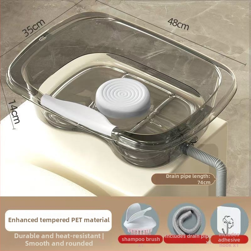 Domáci plastový šampónový bazén na umývanie vlasov v ležiacej polohe — pre seniorov, tehotné a pacientov v starostlivosti v posteli (Materiál: Plast; Značka: Iné; Špecifikácia: 1)