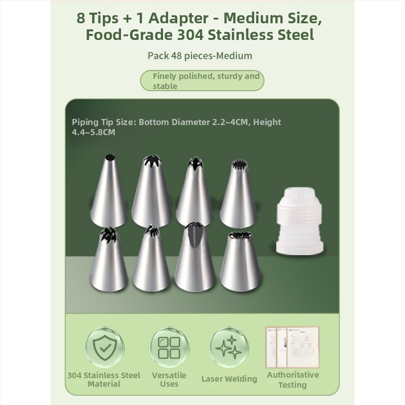 Unique silikónová súprava na zdobenie s nádstavcami, zdobacím vreckom a formami na sušienky, moderný minimalistický štýl, uvedená na trh v roku 2023