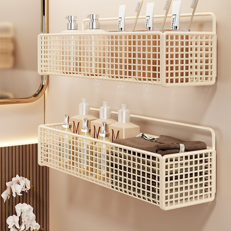 Ράφι αποθήκευσης μπάνιου τοίχου, εγκατάσταση χωρίς διάτρηση, απλό στυλ, μοντέλο 2350959837942220544