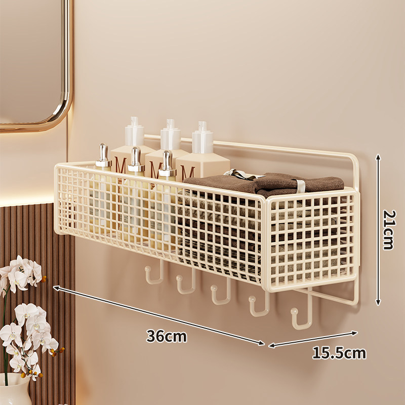 Ράφι αποθήκευσης μπάνιου τοίχου, εγκατάσταση χωρίς διάτρηση, απλό στυλ, μοντέλο 2350959837942220544