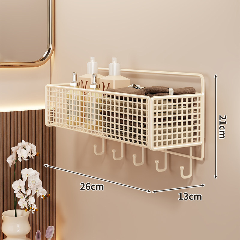 Ράφι αποθήκευσης μπάνιου τοίχου, εγκατάσταση χωρίς διάτρηση, απλό στυλ, μοντέλο 2350959837942220544