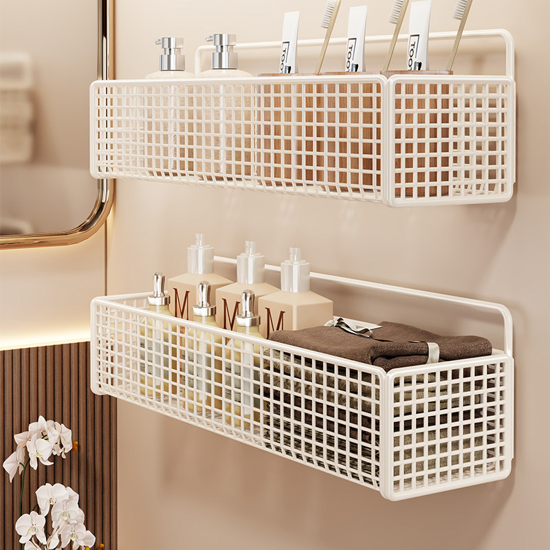 Ράφι αποθήκευσης μπάνιου τοίχου, εγκατάσταση χωρίς διάτρηση, απλό στυλ, μοντέλο 2350959837942220544