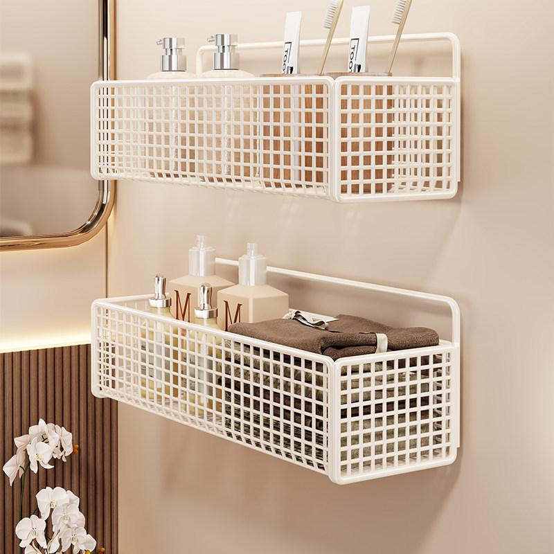 Ράφι αποθήκευσης μπάνιου τοίχου, εγκατάσταση χωρίς διάτρηση, απλό στυλ, μοντέλο 2350959837942220544