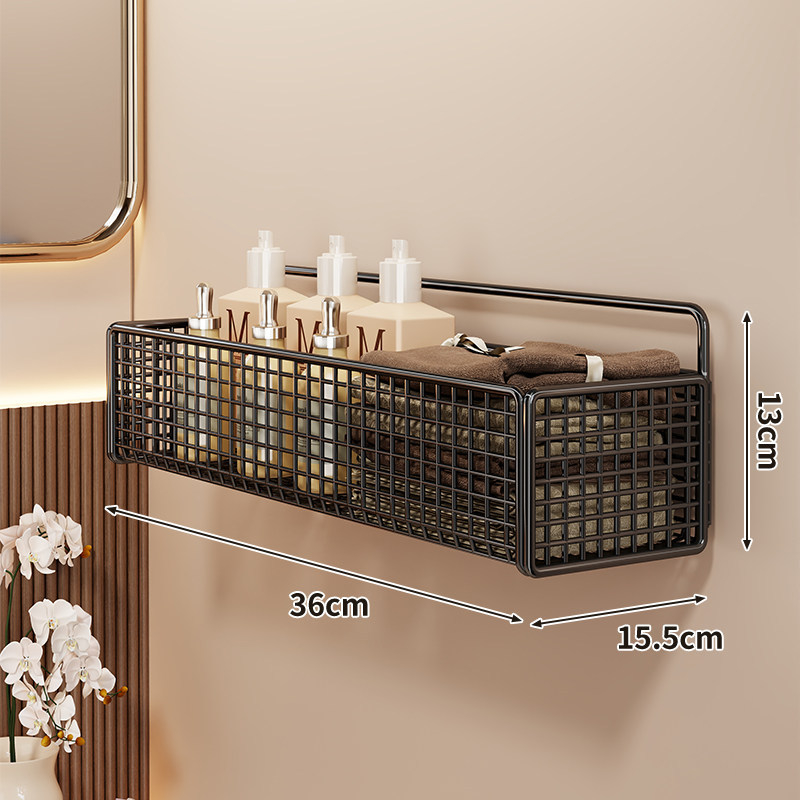 Ράφι αποθήκευσης μπάνιου τοίχου, εγκατάσταση χωρίς διάτρηση, απλό στυλ, μοντέλο 2350959837942220544