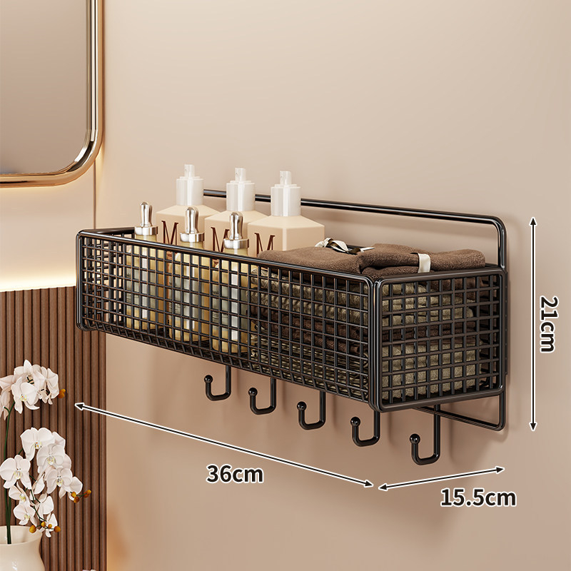 Ράφι αποθήκευσης μπάνιου τοίχου, εγκατάσταση χωρίς διάτρηση, απλό στυλ, μοντέλο 2350959837942220544