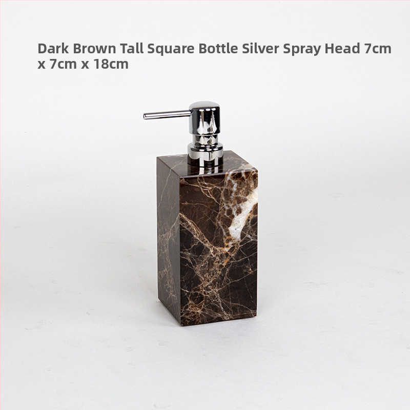 Šestdijelni mramorni set za kupaonicu s dekorativnim pladnjem, mogućnost otiska logotipa i prilagodba