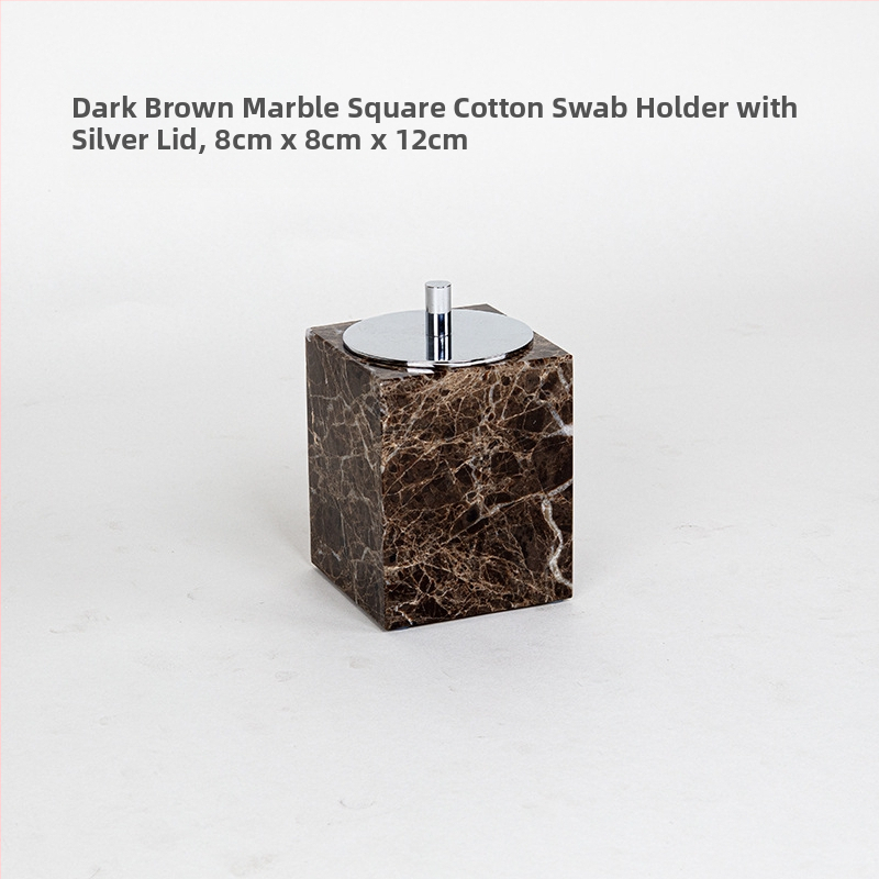 Šestdijelni mramorni set za kupaonicu s dekorativnim pladnjem, mogućnost otiska logotipa i prilagodba