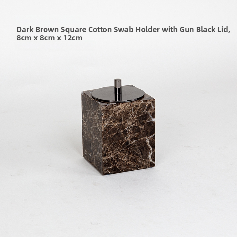 Šestdijelni mramorni set za kupaonicu s dekorativnim pladnjem, mogućnost otiska logotipa i prilagodba