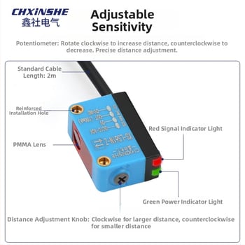 XS-LS61N-Z lézeres diffúziós fotóelektrikus kapcsoló háttérelnyomással (IR/ látható szenzor)