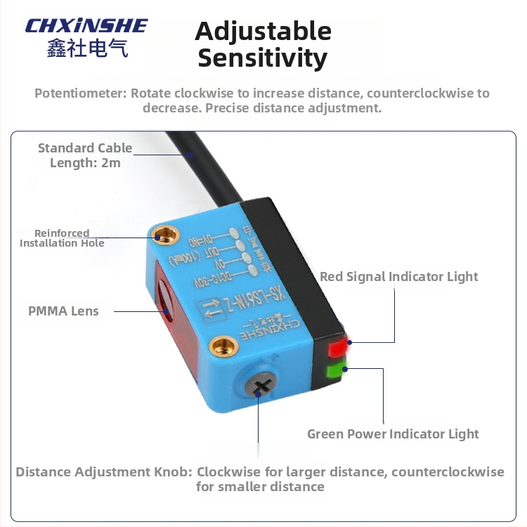 XS-LS61N-Z lézeres diffúziós fotóelektrikus kapcsoló háttérelnyomással (IR/ látható szenzor)