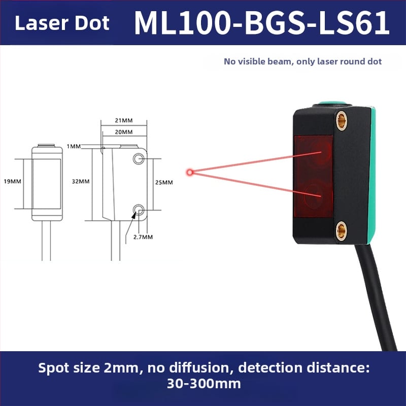 XS-LS61N-Z lézeres diffúziós fotóelektrikus kapcsoló háttérelnyomással (IR/ látható szenzor)