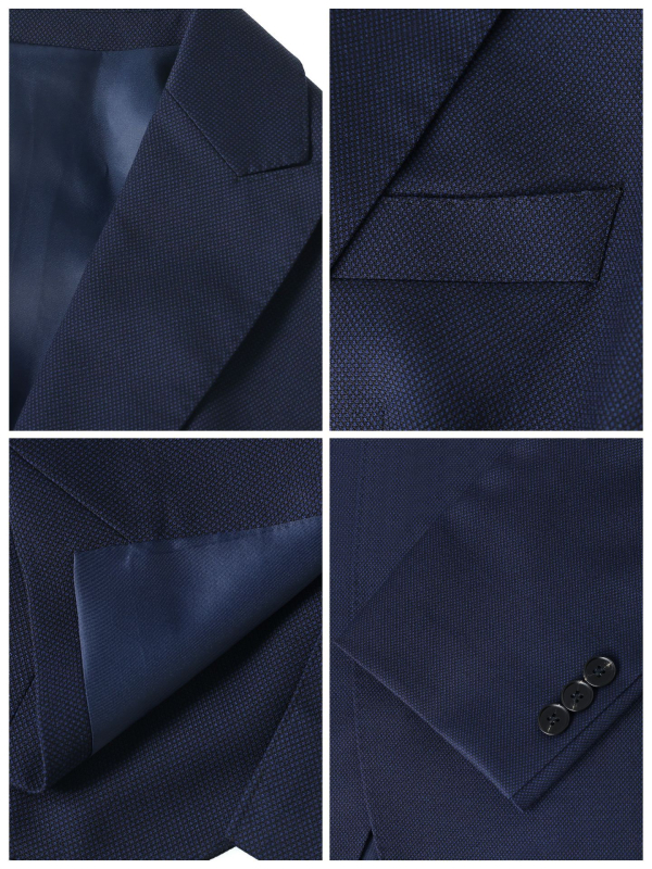 Ανδρικό κοστούμι με μοτίβο Houndstooth, σετ σακάκι-παντελόνι, πλένεται στο πλυντήριο, μονόριχτο με δύο κουμπιά, επίπεδο πέτο, πολυεστερική ανάμειξη